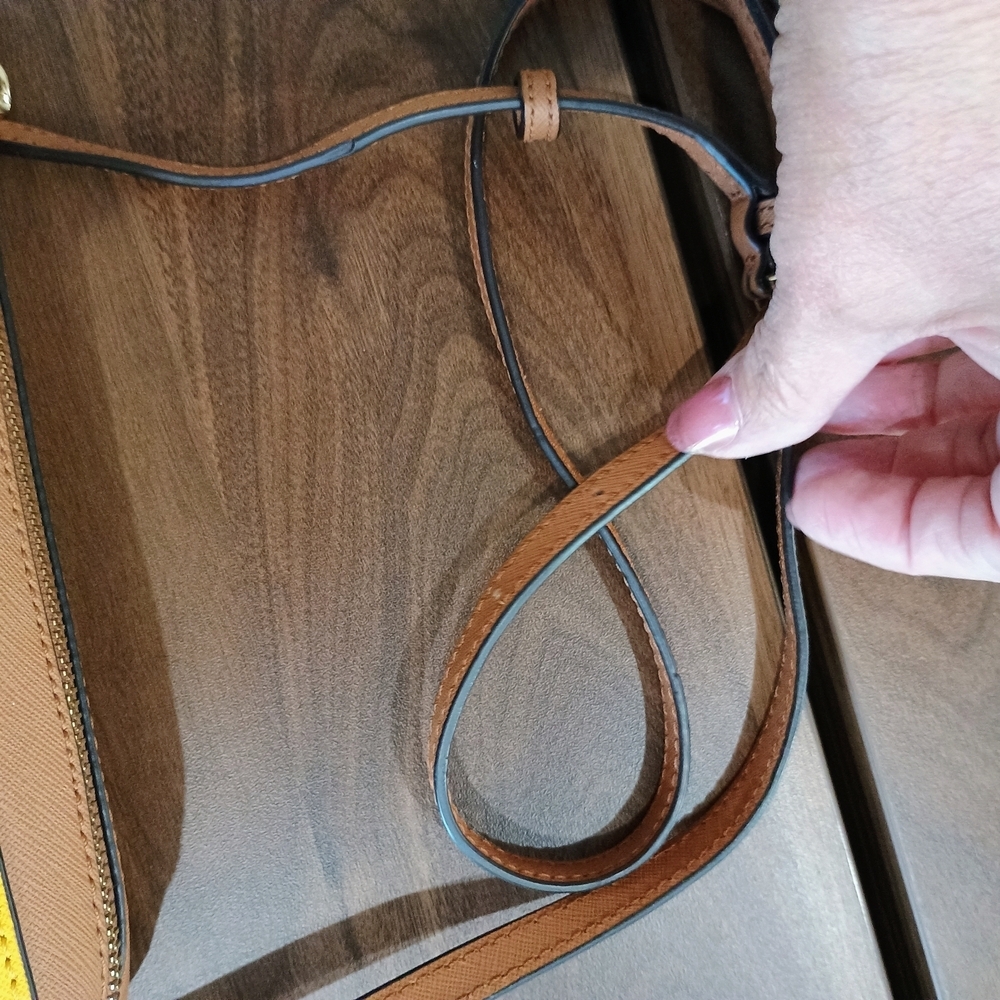 Michael Kors Mustard Yellow and Brown Crossbody Bag - Picture 8 of 11